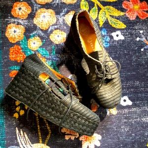 Jeffrey Campbell Tahiti espadrille cut out sandals